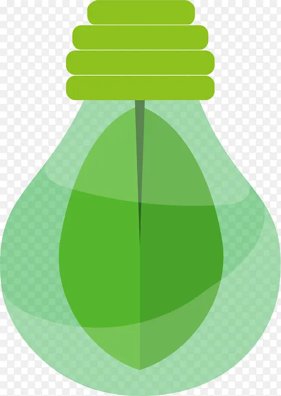 矢量绿色能源灯泡