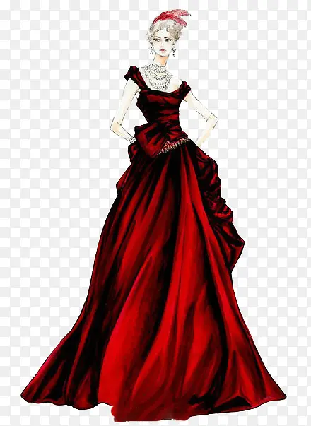 红色婚纱