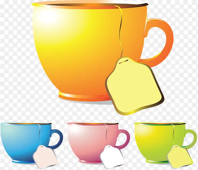 五颜六色的茶杯