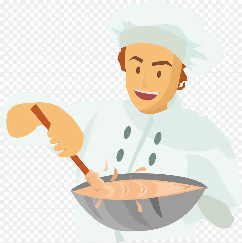 矢量煮汤的厨师