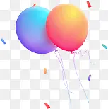 色彩渐变飞舞气球效果
