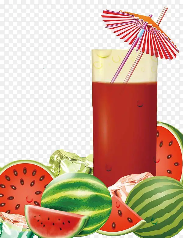 夏季饮品奶茶店鲜榨西瓜汁海报