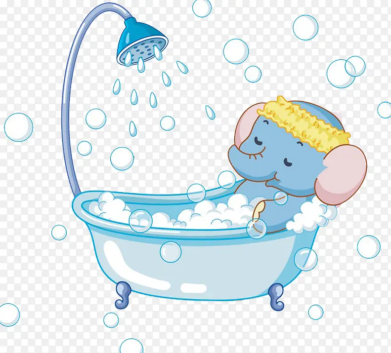 洗澡的大象