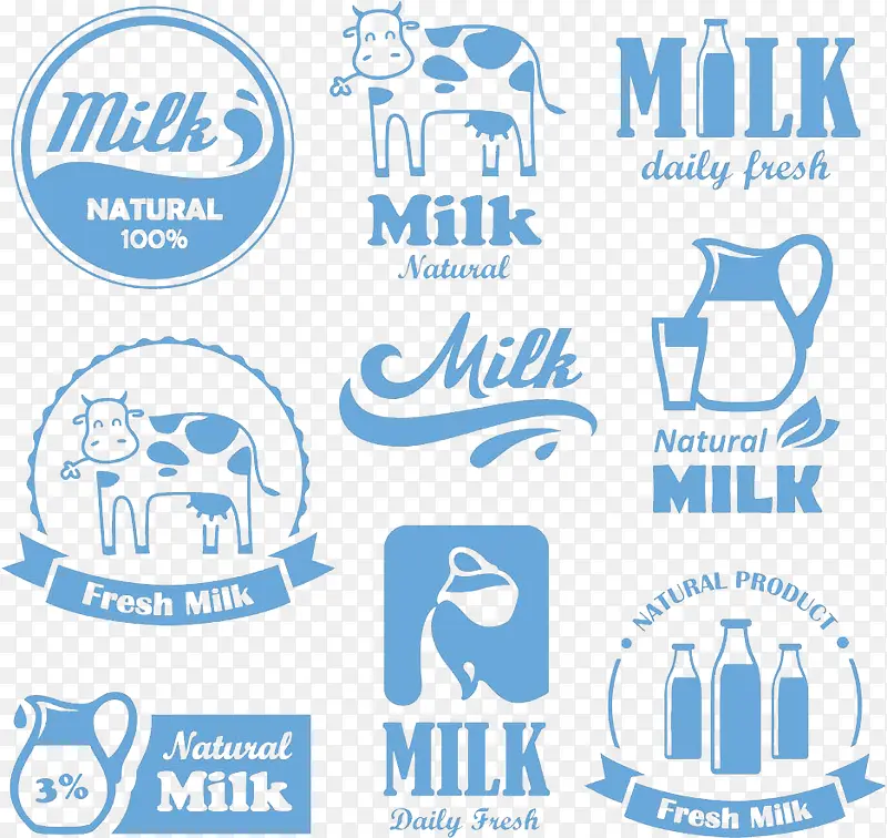 牛奶英文字母标志图标