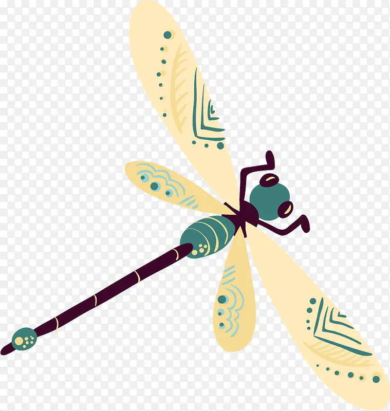 矢量蜻蜓装饰图案免扣素材