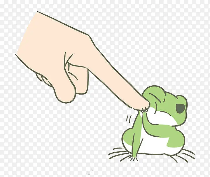 戳着青蛙脸的手指