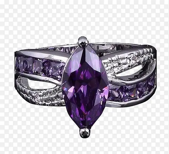 产品实物紫色宝石戒指