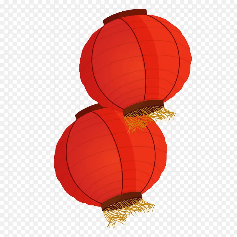 两个红色的卡通灯笼