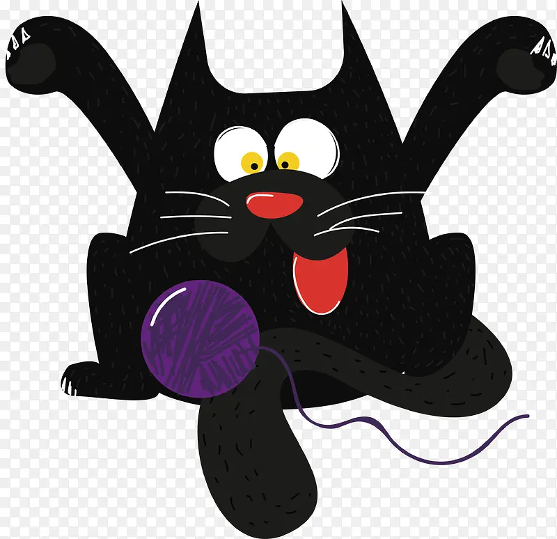 玩毛线的黑猫