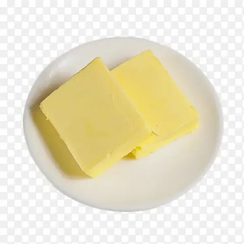 盘子里的两块黄油实物图