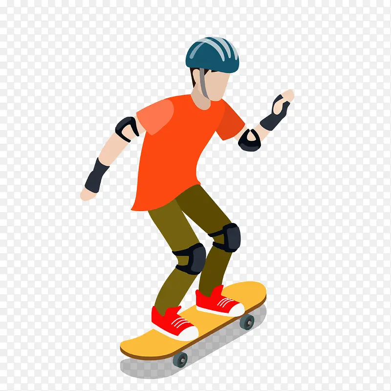 男孩滑滑板素材图案