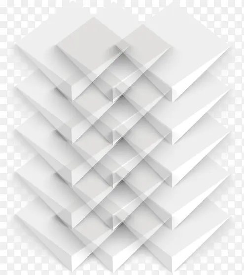 纯白立体几何背景矢量素材