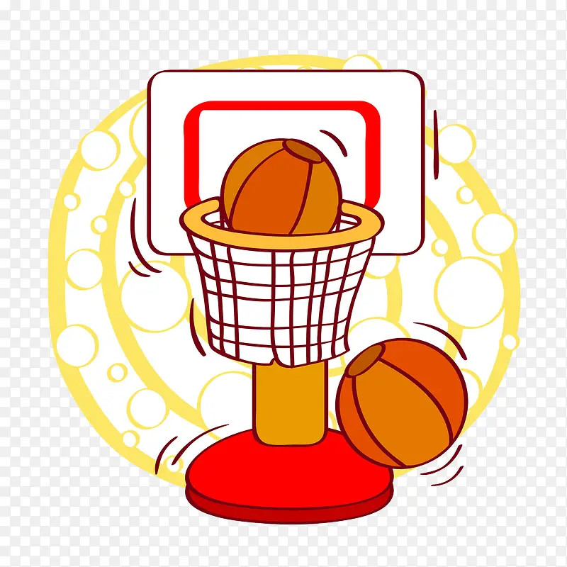 篮球主题玩具卡通插画