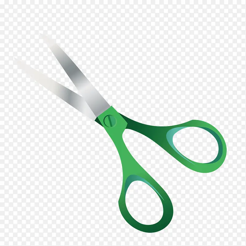 矢量绿色剪纸剪刀学生剪刀