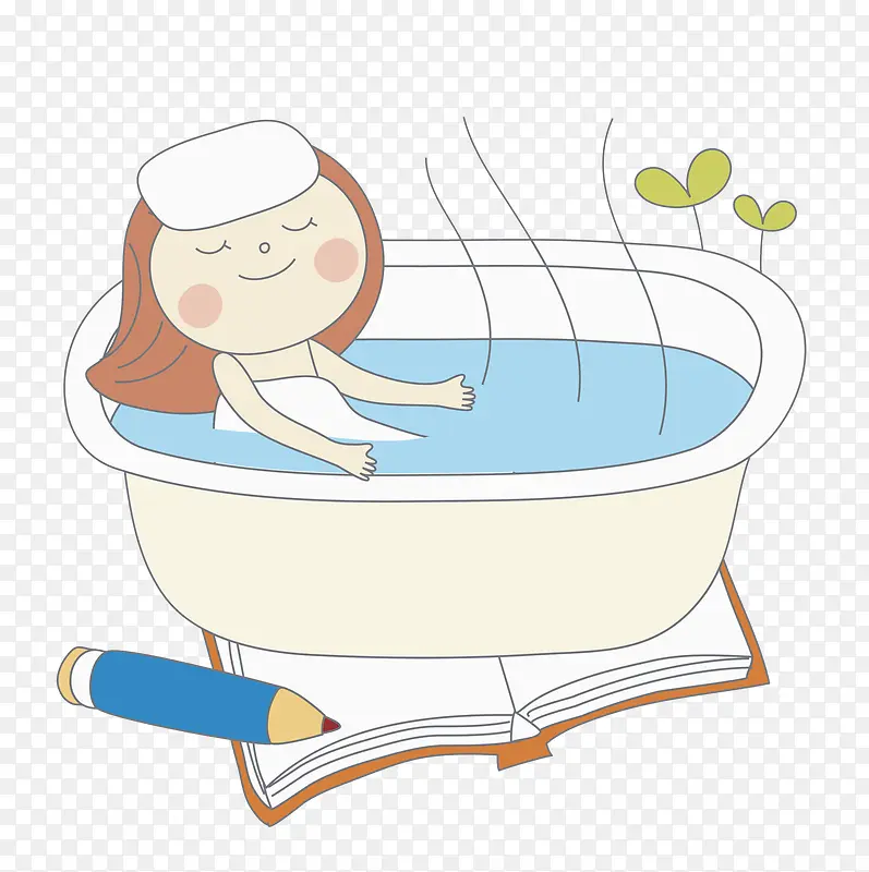 洗澡的女孩PNG图片素材下载_图片编号8188880-PNG素材网