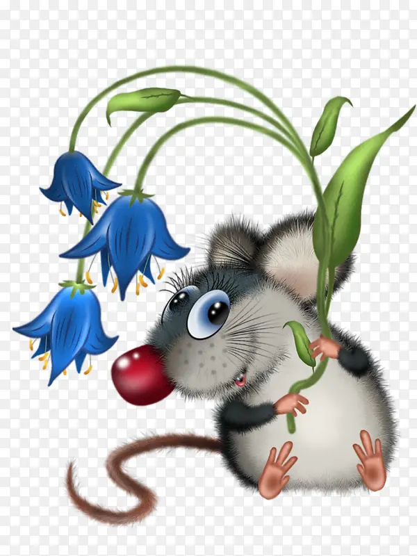 拿着花的老鼠
