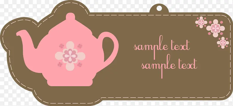 可爱花纹茶壶标签模板下载