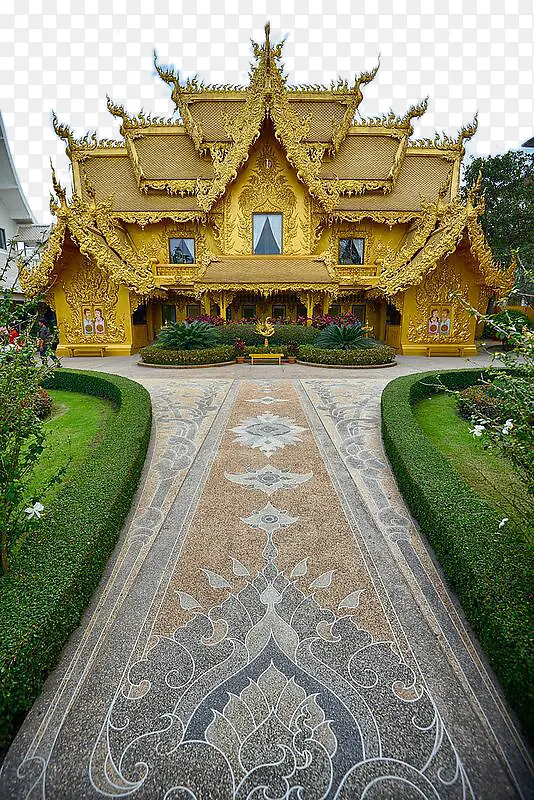 泰国清莱金色佛教寺庙