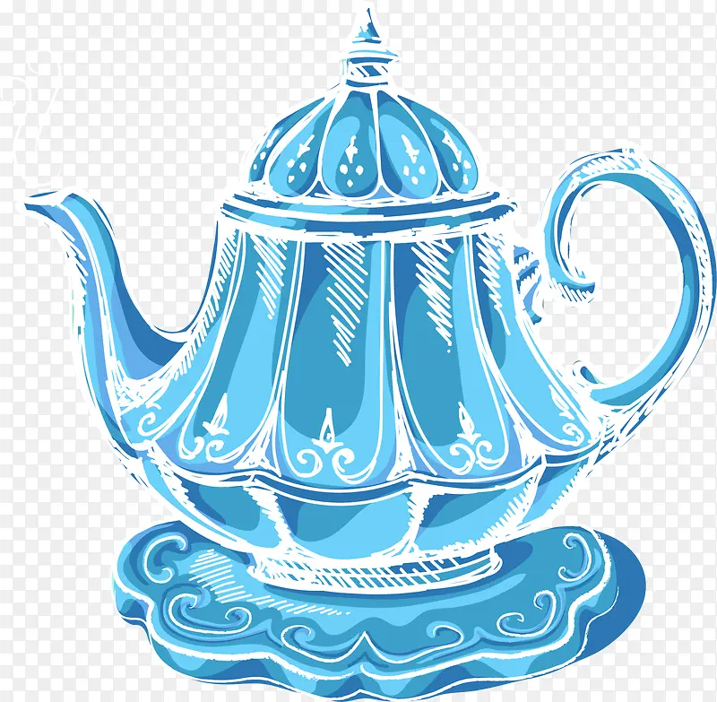 手绘下午茶插画矢量素材