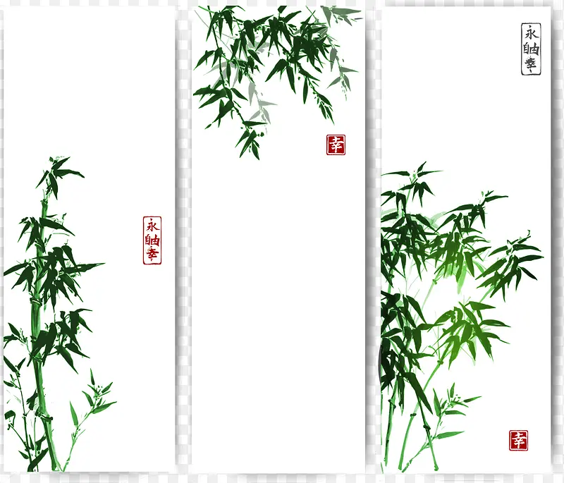 矢量竹子标签