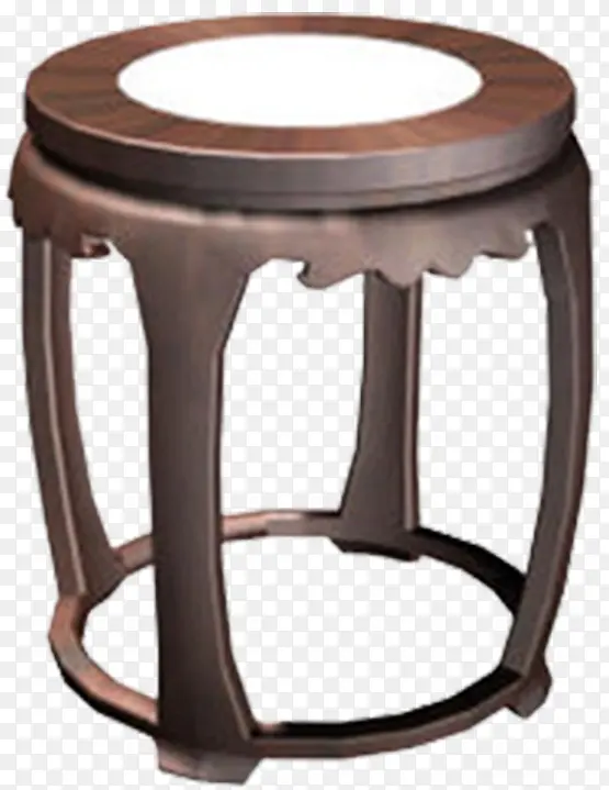 木制中式云龙纹圆凳子