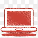 电脑笔记本电脑红色的色彩斑斓的