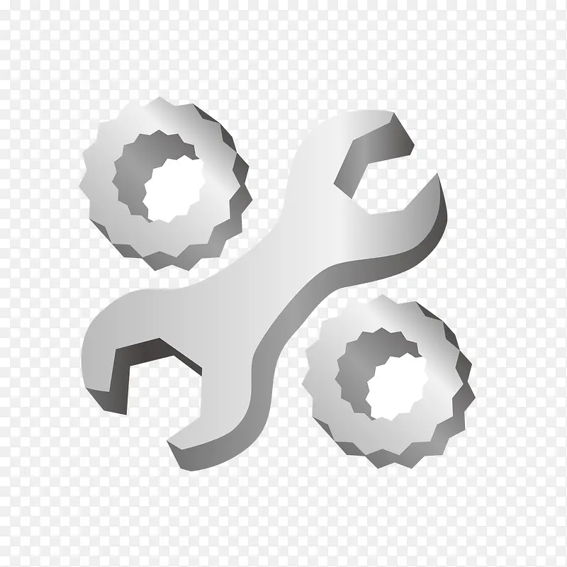 矢量手绘灰色维修工具