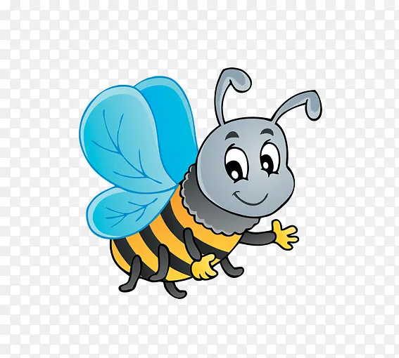 蓝色翅膀的蜜蜂