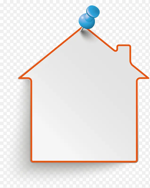 橙色房子图钉