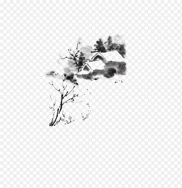 水墨房屋PNG图片素材下载_图片编号8198633-PNG素材网
