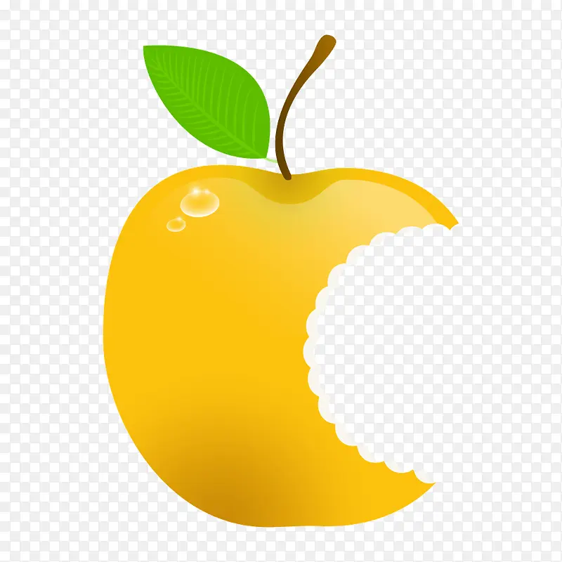 黄色质感咬一口苹果