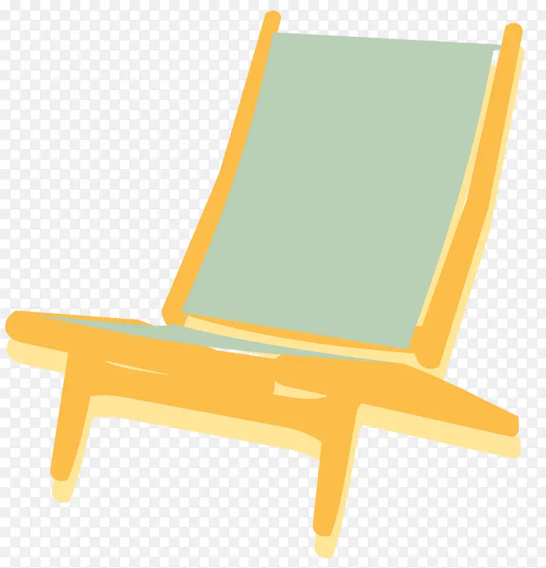 浅黄色矢量经典沙滩椅