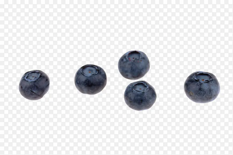 五颗蓝色水果蓝莓