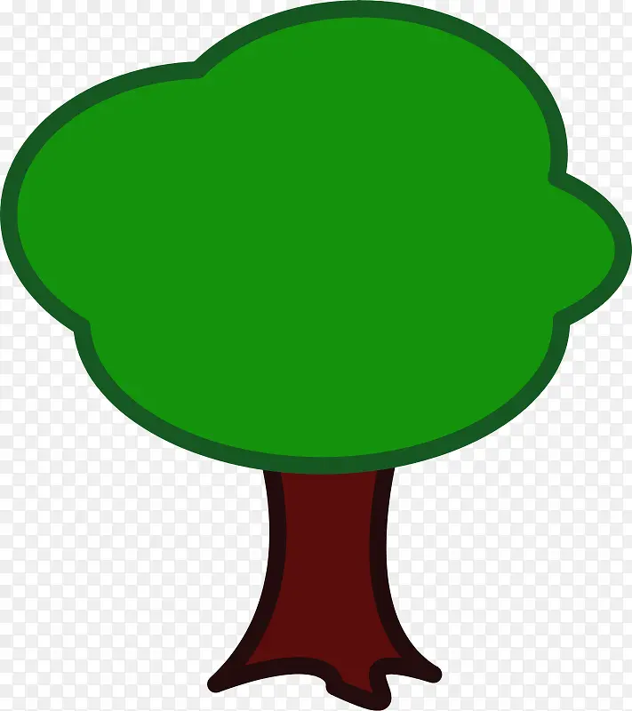 绿色卡通大树