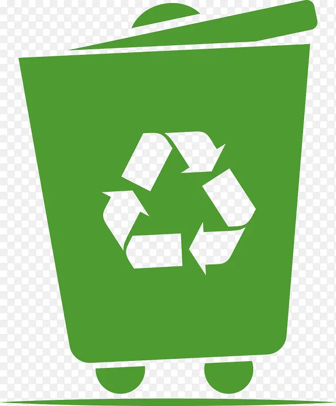 矢量绿色垃圾桶素材图