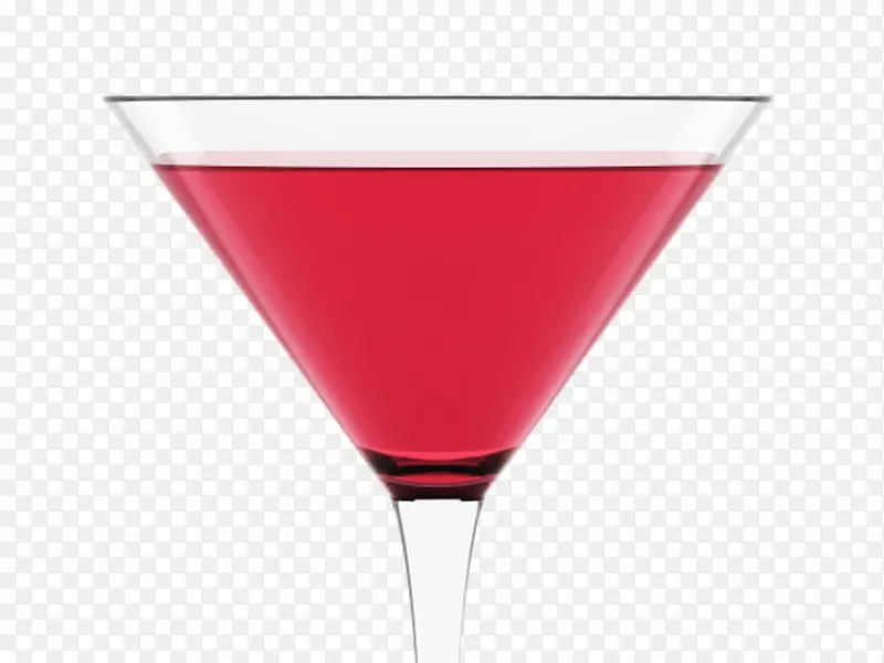 透明立体酒杯红色液体实物