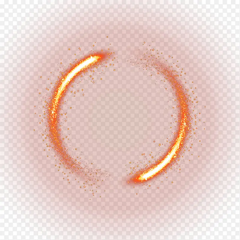 橙色清新火焰圆圈效果元素