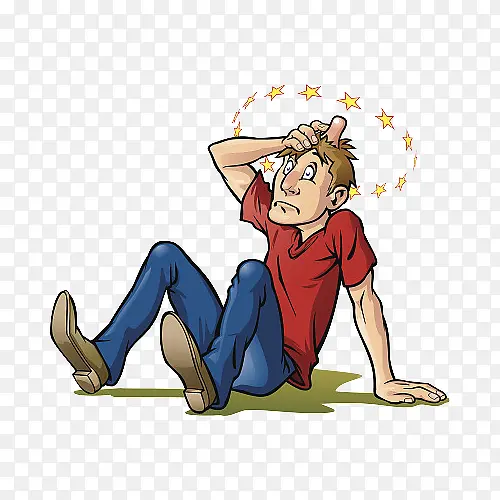 卡通被撞头起包的眩晕男人PNG图片素材下载_图片编号8204484-PNG素材网