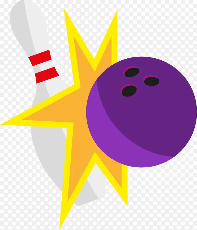 紫色矢量撞击保龄球