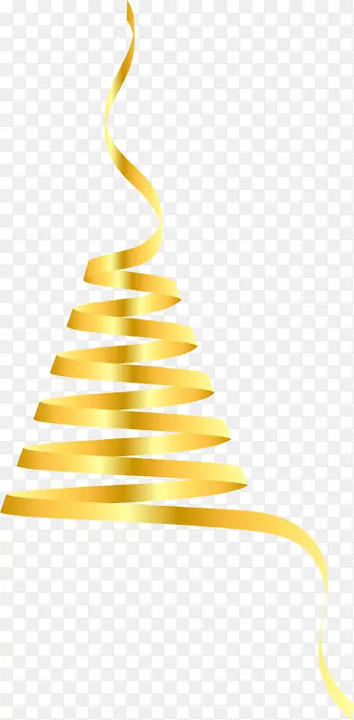 金色闪耀绸带圣诞树