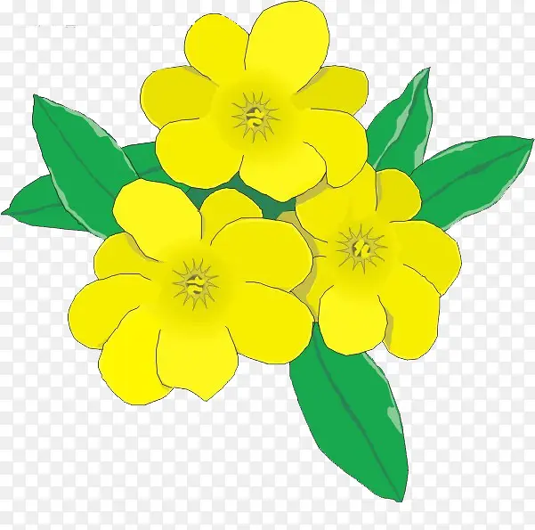 彩绘黄色花朵花叶