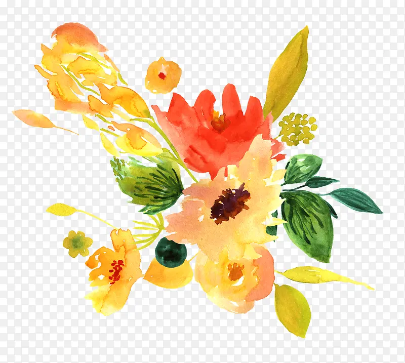 手绘水彩花卉装饰图案PNG图片素材下载_图片编号8209211-PNG素材网