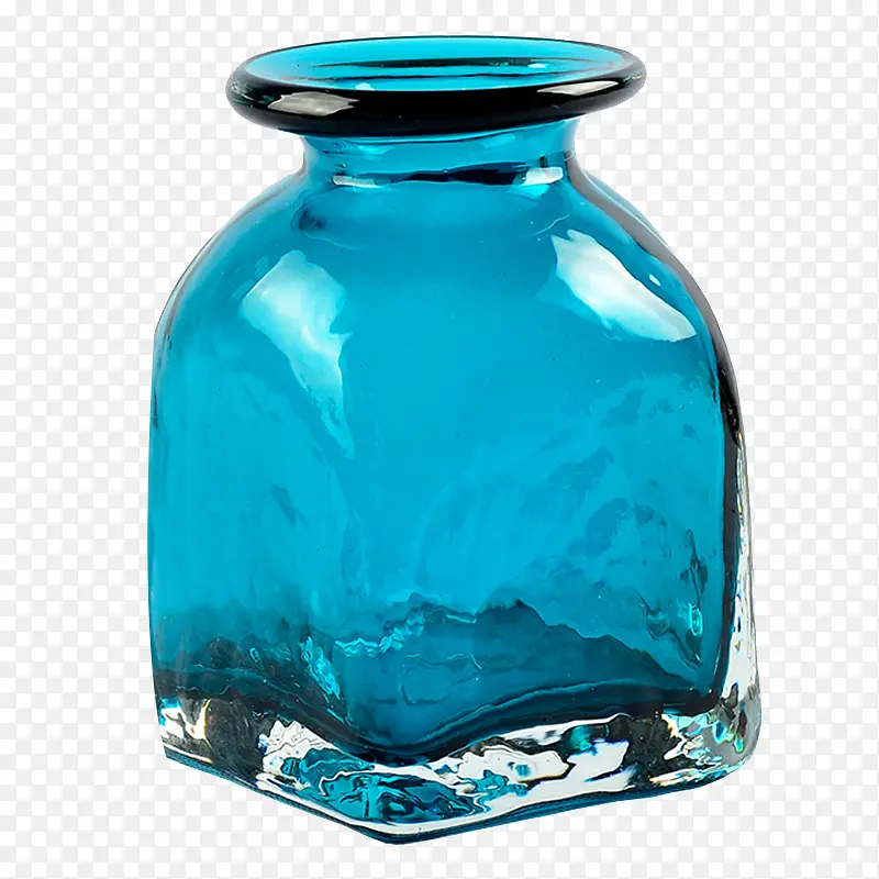 透明浅蓝色玻璃花瓶