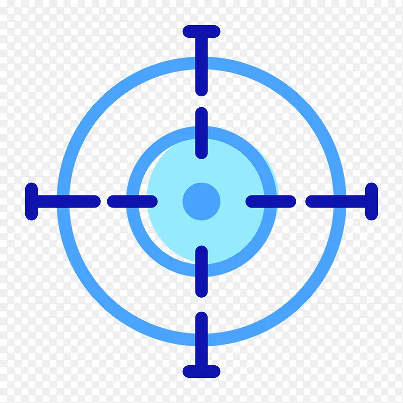 蓝色扁平化目标瞄准元素