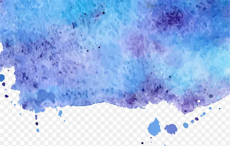 蓝色斑斓水彩颜料