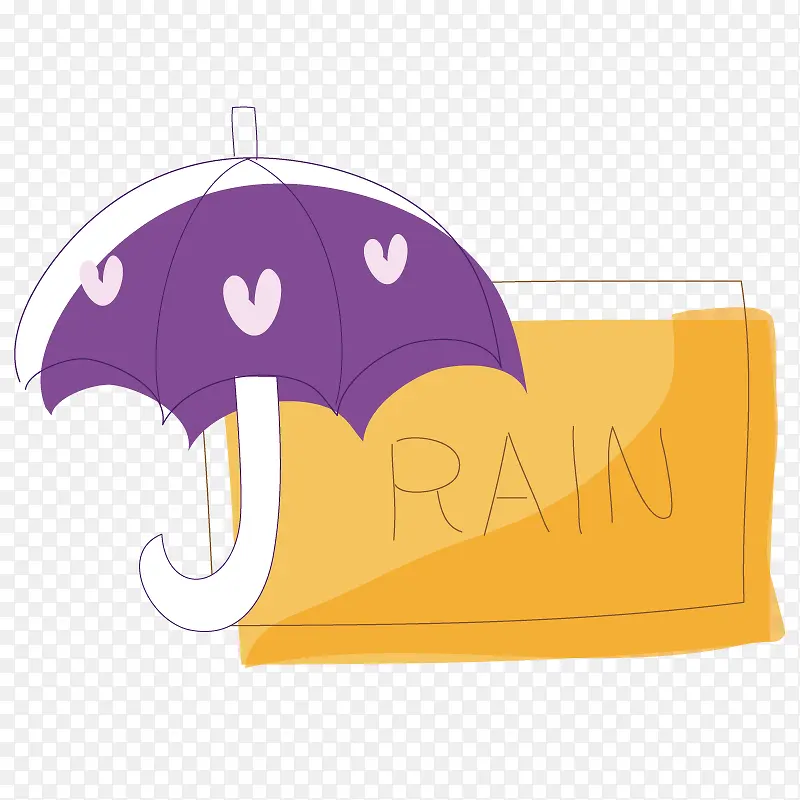 手绘素描雨伞