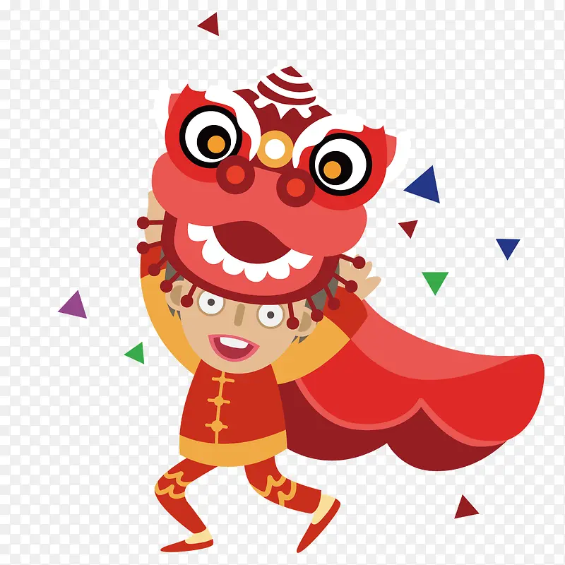 红色舞狮子PNG图片素材下载_图片编号8211662-PNG素材网