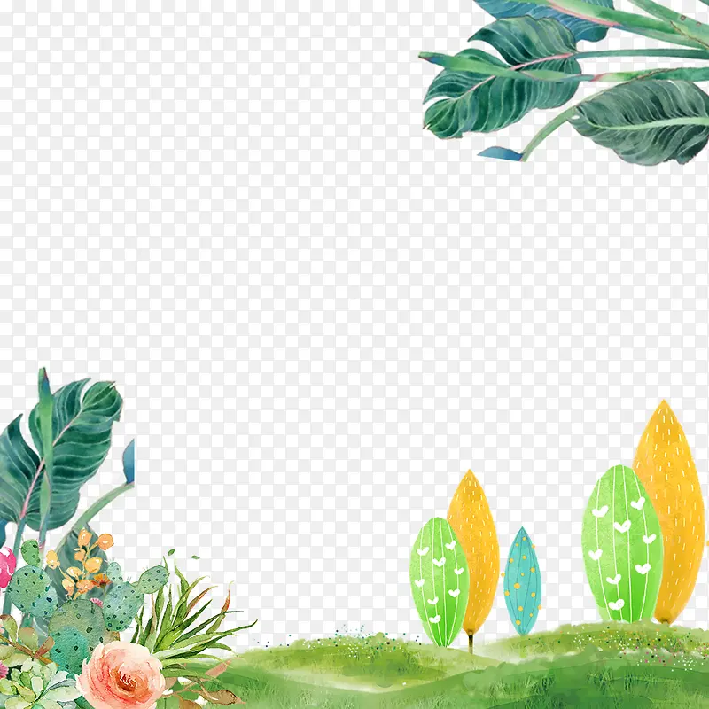 植物叶子装饰海报