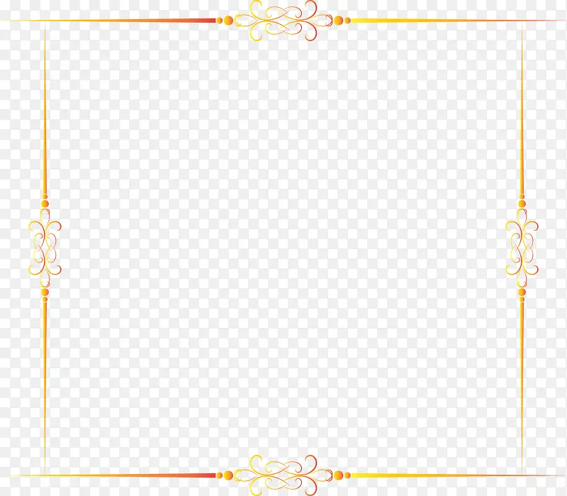 矢量手绘金色边框