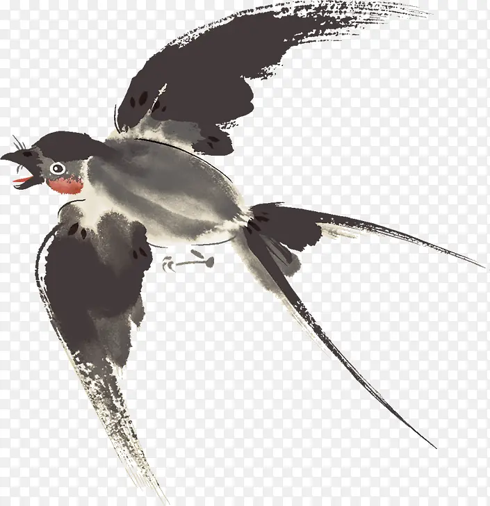 黑色水墨燕子造型